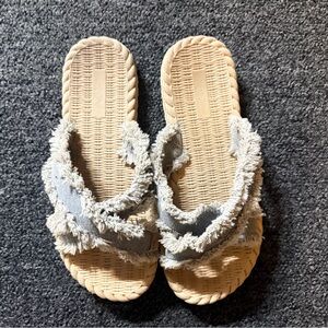 Fringe Straw Sandals